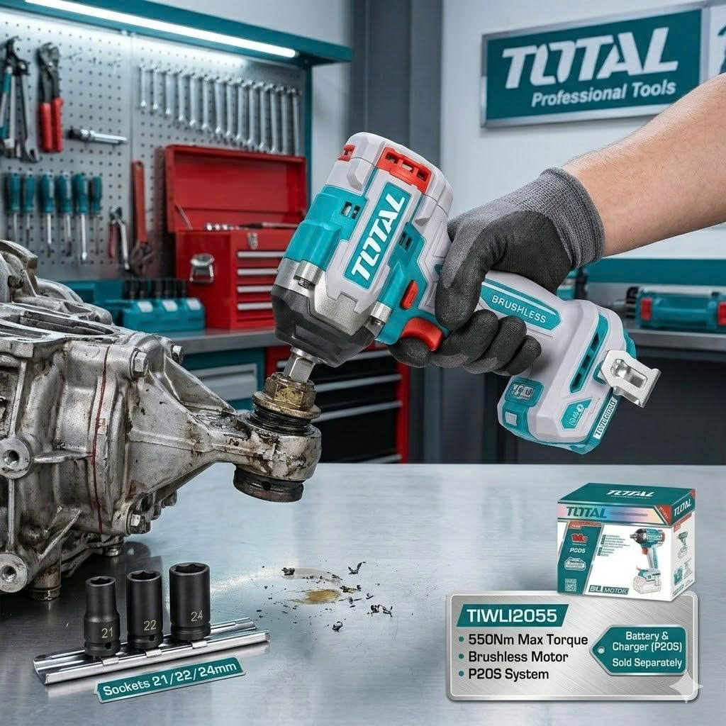 Máy Siết Buloong Động Cơ Không Chổi Than 20V Total TIWLI2055 - Hàng Chính Hãng