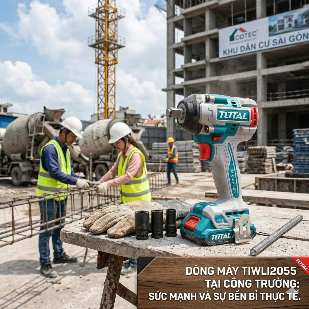 May siet buloong dong co khong choi than 20V Total TIWLI2055 luc siet 550Nm nen trang