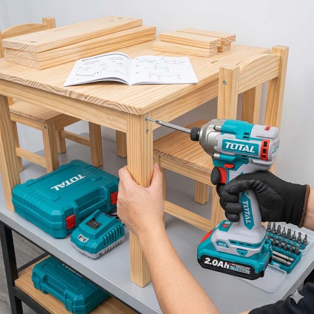 Máy Siết Vít Không Chổi Than Dùng Pin Lithium 20V Total TIRLI2028 285Nm Kèm 2 Pin 2.0Ah & Sạc Chính Hãng