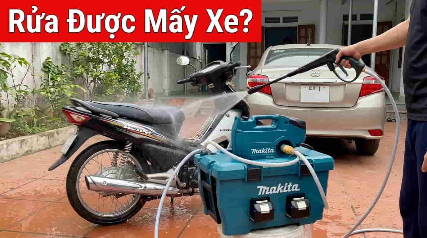 Máy rửa xe pin được sử dụng để vệ sinh nhiều phương tiện trong gia đình