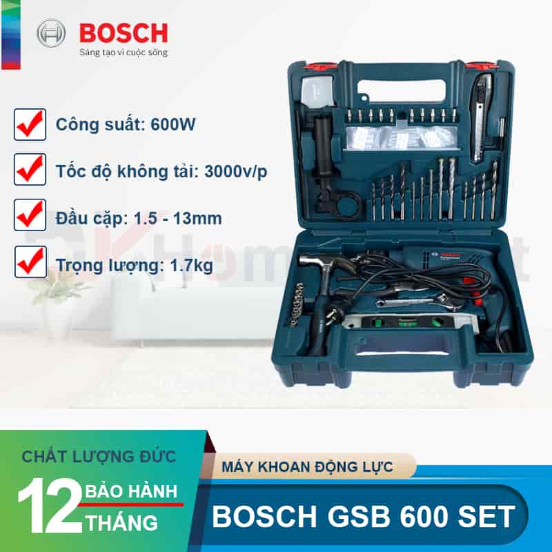 bo may khoan gia dinh bosch gsb 600