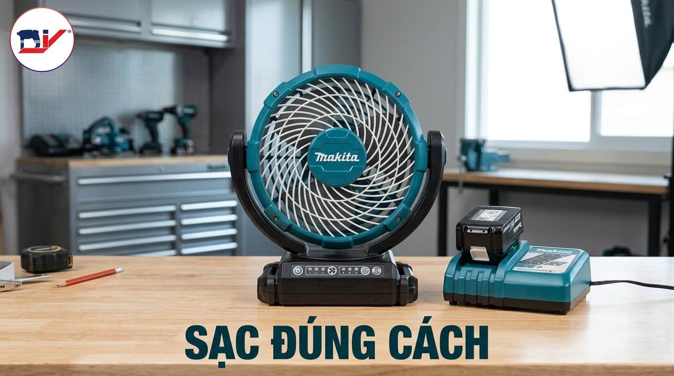 Sạc đúng cách giúp bảo vệ pin Lithium và kéo dài tuổi thọ quạt pin.
