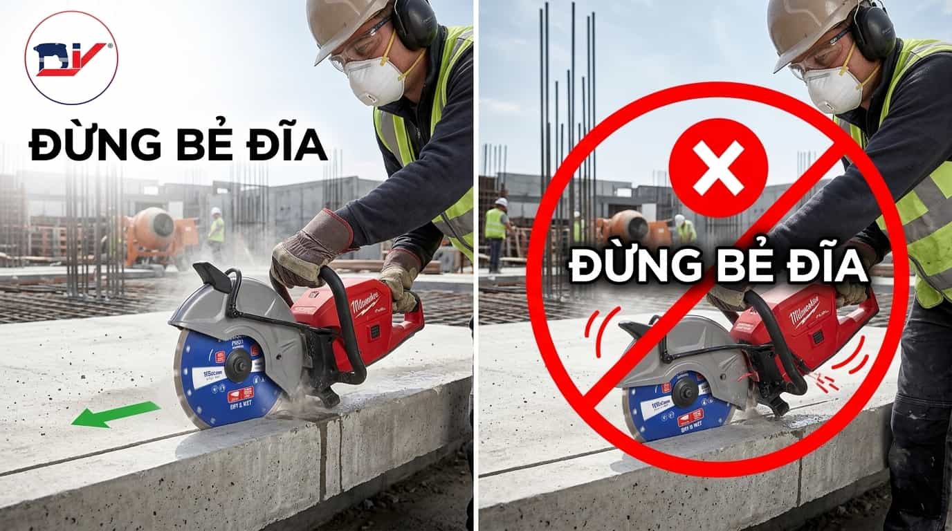 Những thao tác sai dễ làm cong, nứt và giảm tuổi thọ đĩa cắt.