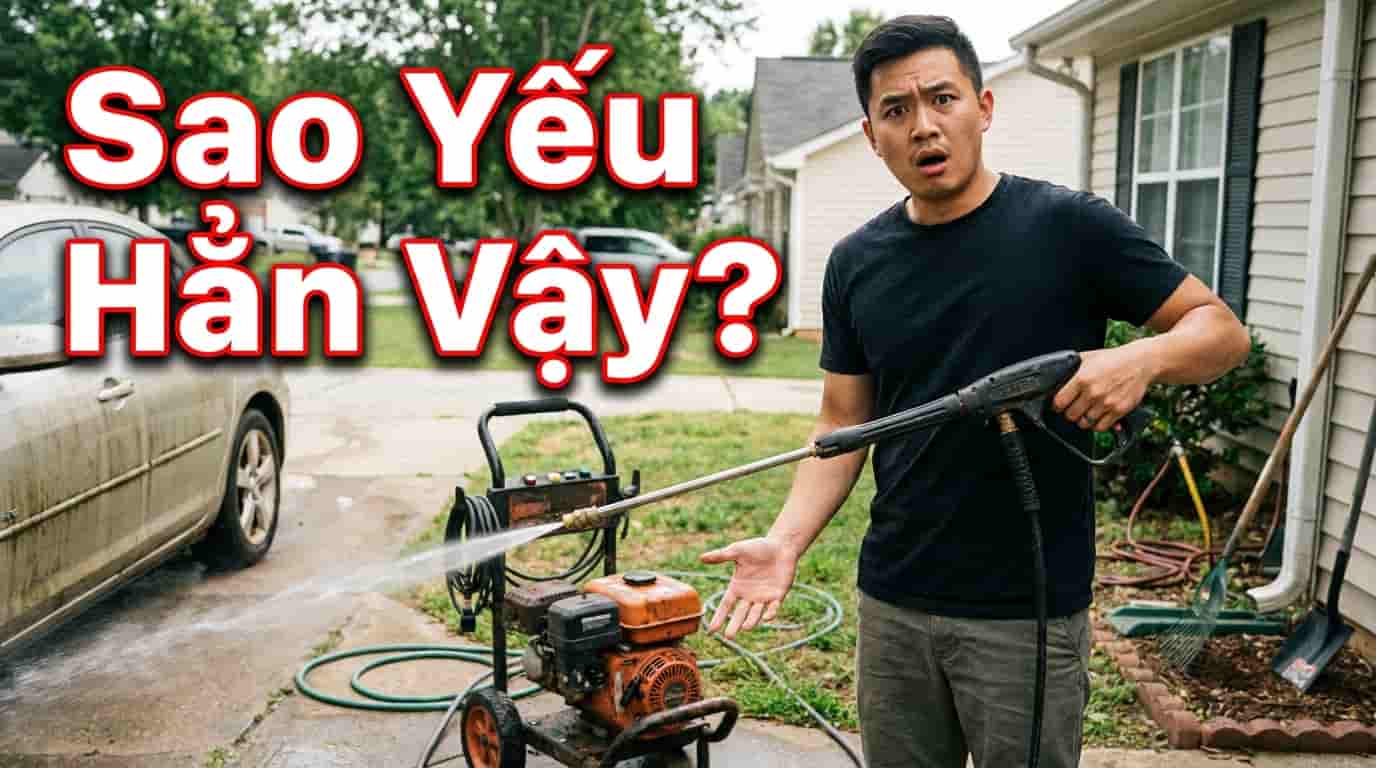 Người dùng nhận thấy máy rửa xe áp lực yếu hơn so với trước đây