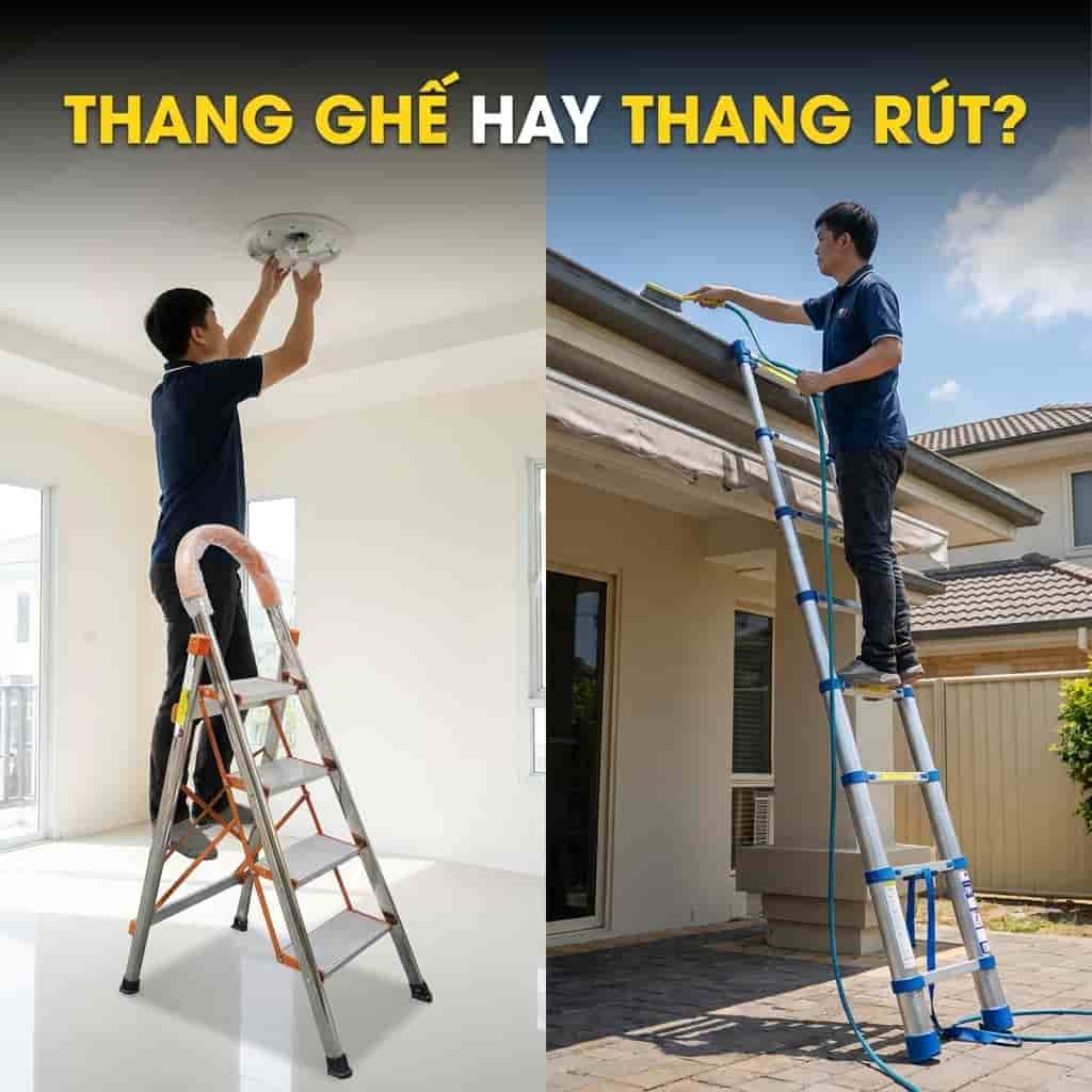 Ưu điểm của thang ghế và thang rút trong thực tế
