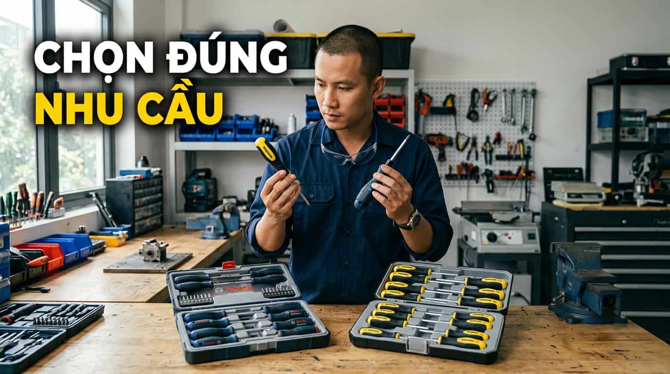 So sánh tua vít Workpro và Bosch trong môi trường làm việc thực tế.