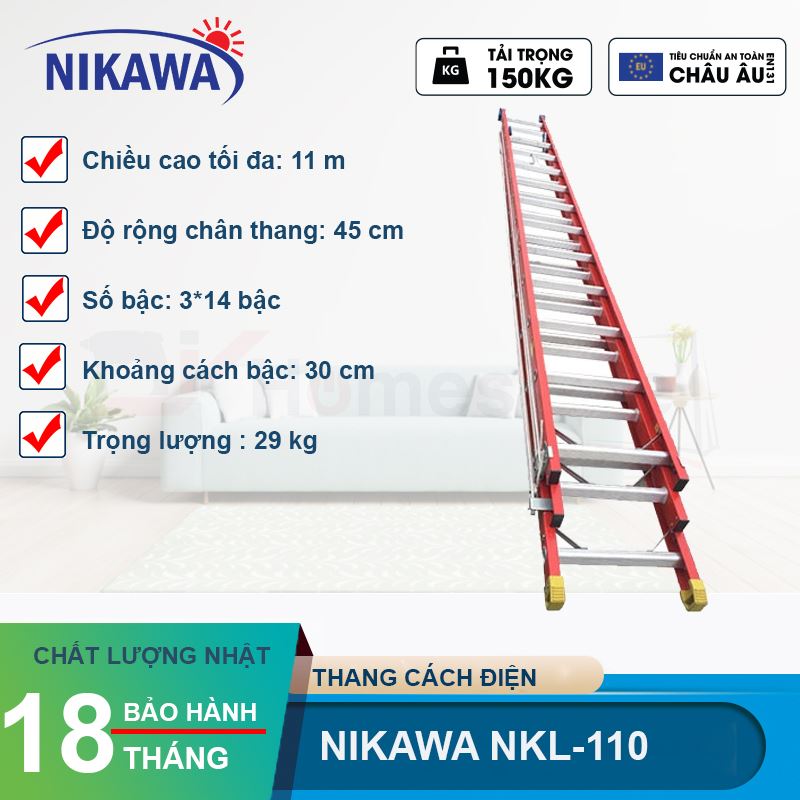 Thang cách điện Nikawa chính hãng dùng cho thợ điện lực