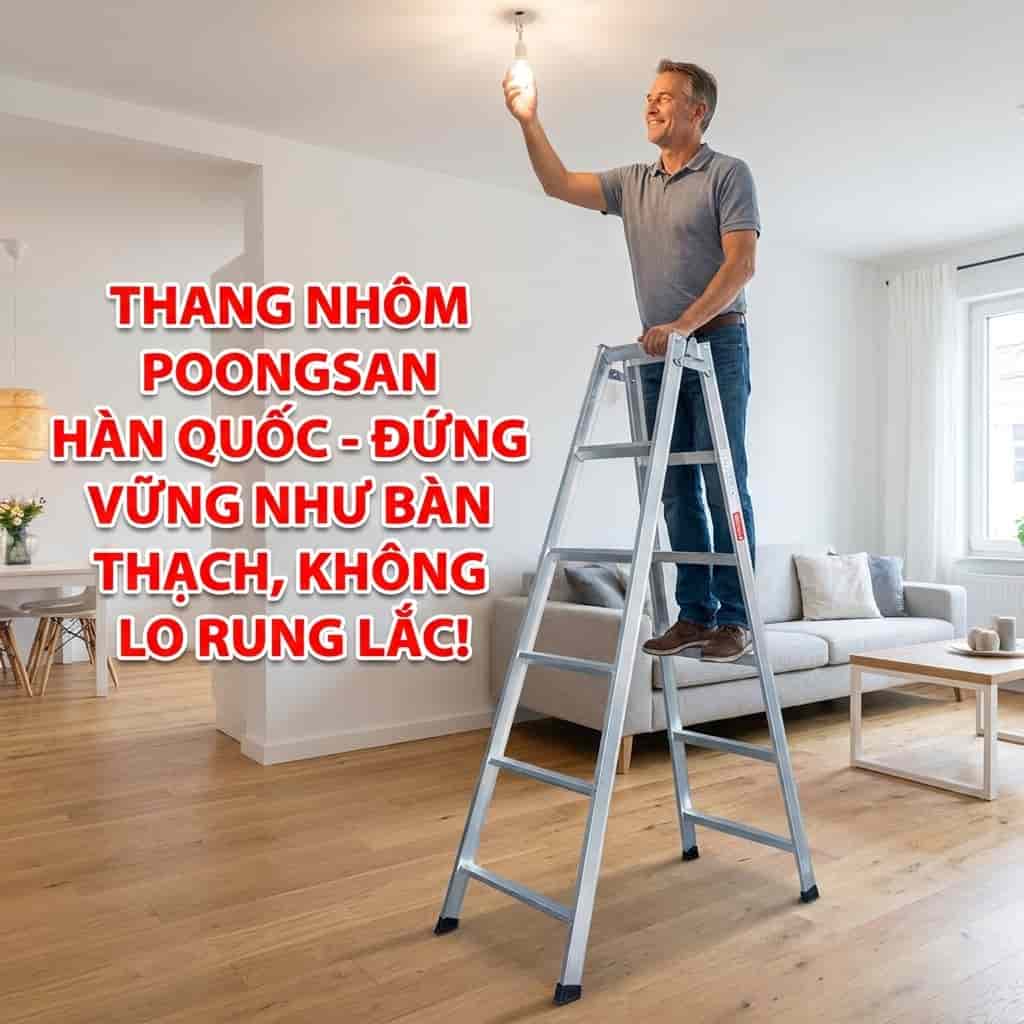 Thang nhôm chữ A Poongsan PS-2070 sử dụng đa năng