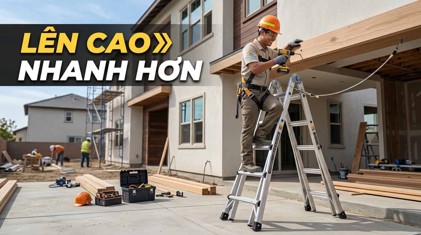 Thang nhôm đa năng giúp người thợ làm việc hiệu quả hơn