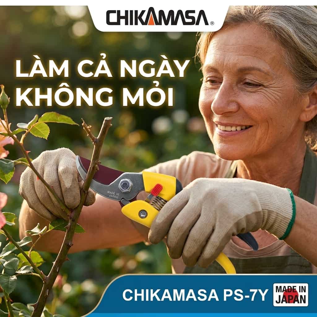 Thiết kế công thái học của kéo Chikamasa giúp giảm mỏi tay