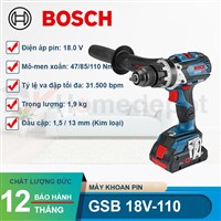 Đánh Giá Máy Khoan Động Lực Pin 18V Bosch GSB 18V-110: “Quái Vật” Khoan Bê Tông