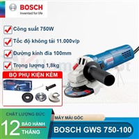 Máy mài góc Bosch GWS 750-100 chính hãng, mạnh mẽ, bền bỉ