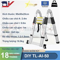 Thang Nhôm Rút Đôi DIY TL-AI-50 Đa Năng - Trợ Thủ Leo Cao Vững Chắc, Giá Tốt Tại DIY Home Depot
