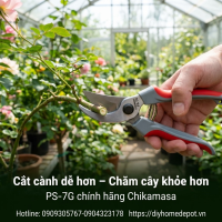 Kéo Cắt Cành Chikamasa PS-7G Lưỡi Phủ Flo Nhật Bản