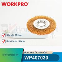 Bàn chải cốc dây uốn kích thước 100mm có đầu nối 22.2mm Workpro - WP407029