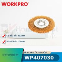 Bàn chải cốc dây uốn, kích thước: 120mm, có đầu nối 22.2mm Workpro - WP407030