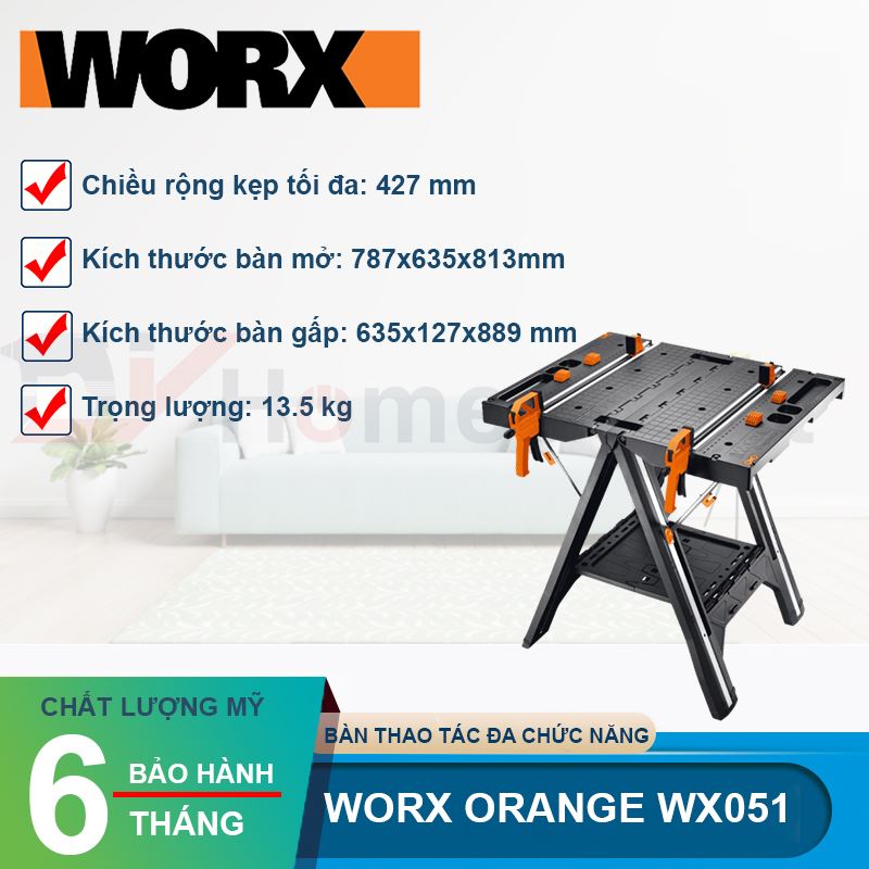 Bàn thao tác đa chức năng Worx Orange WX051
