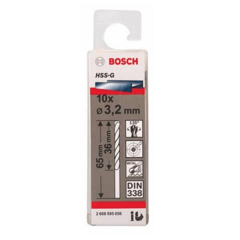 Bộ 10 mũi khoan sắt HSS-G Bosch 2mm 2608595051