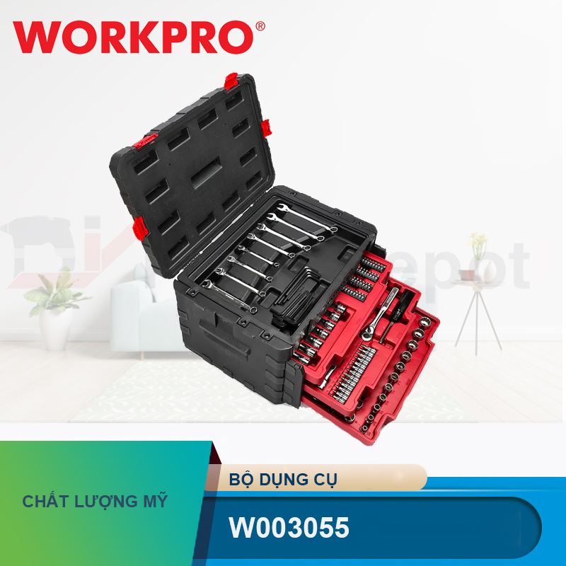 Bộ công cụ cơ khí 320 món các loại có hộp đựng Workpro W003055