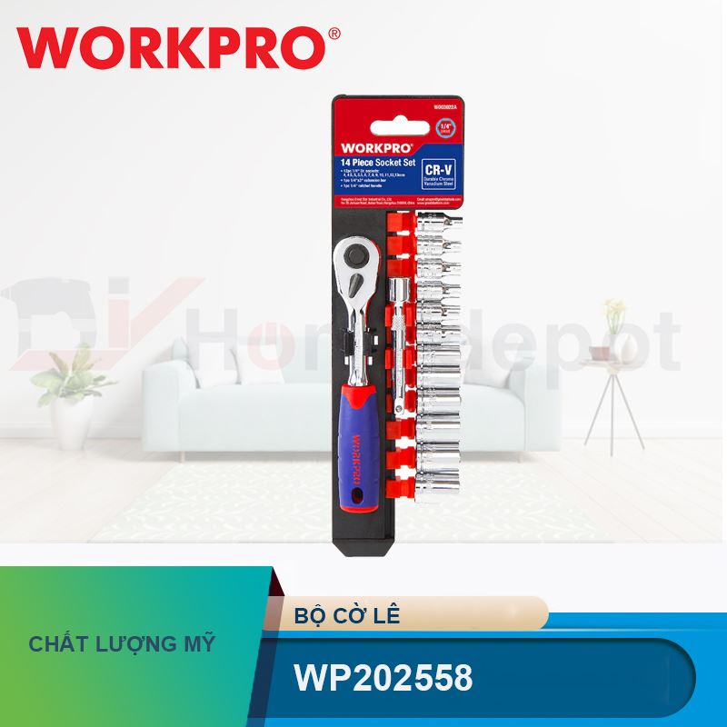 Bộ đầu cờ lê thay thế 1/2 inch Workpro - WP202558