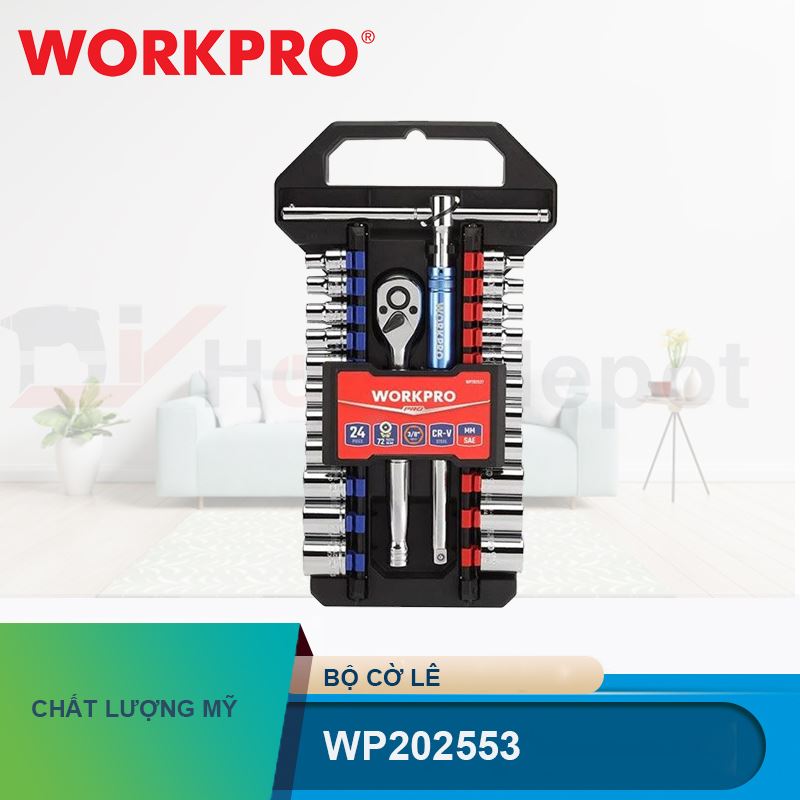 Bộ đầu cờ lê thay thế kích thước 3/8 inch Workpro - WP202553