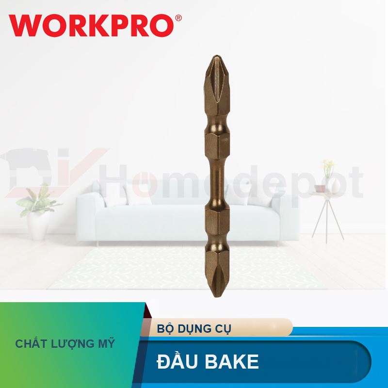 Bộ đầu vặn vít 2 đầu bake Workpro