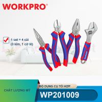 Bộ dụng cụ tổ hợp (gồm 3 kìm và 1 cờ lê điều chỉnh (mỏ lết) 1 Set = 4 cái Workpro - WP201009