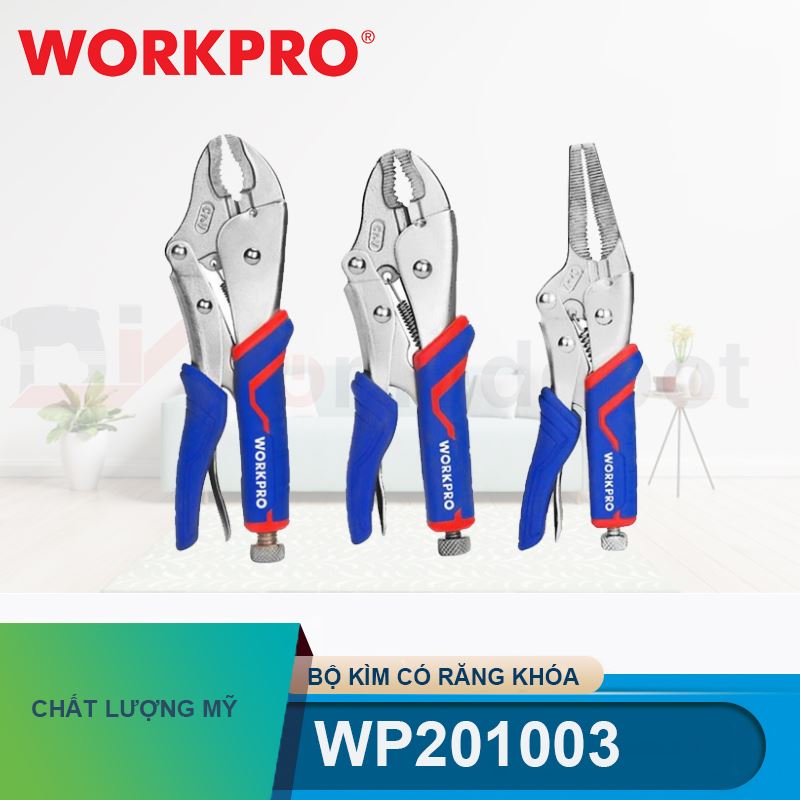 Bộ kìm có răng khóa, bằng thép CR-V (1 SET = 3 cái) WP201003