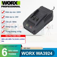 Bộ sạc 2A cho pin 20V Worx WA3924