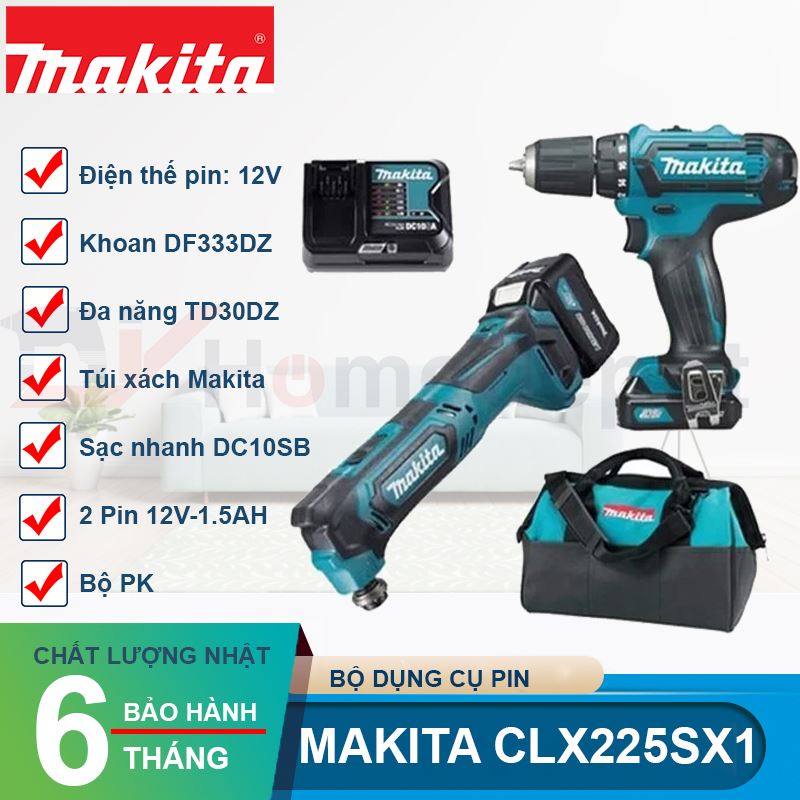 Bộ sản phẩm dùng pin 12V Makita CLX225SX1