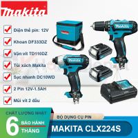 Bộ sản phẩm máy khoan vặn vít Makita CLX224S