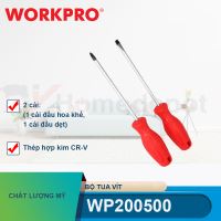 Bộ Tua vít 2 cái gồm (1 cái đầu hoa khế, 1 cái đầu dẹt), thép hợp kim CR-V Workpro - WP200500