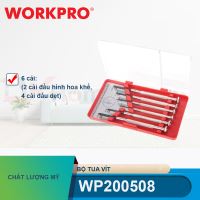 Bộ Tua vít 6 cái gồm (2 cái đầu hình hoa khế, 4 cái đầu dẹt) Workpro - WP200508