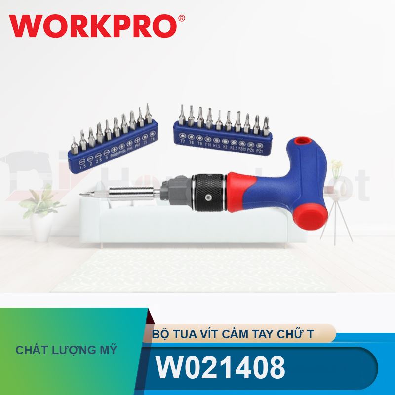 Bộ tua vít cầm tay chữ T Workpro - W021408