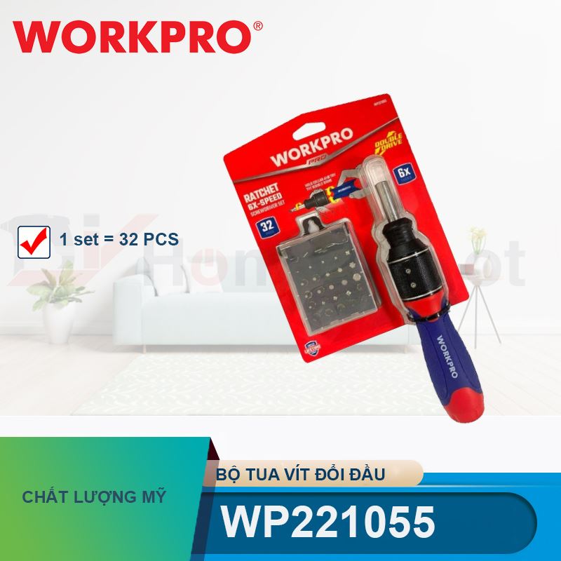 Bộ tua vít đổi đầu (1 set = 32 PCS) Workpro - WP221055