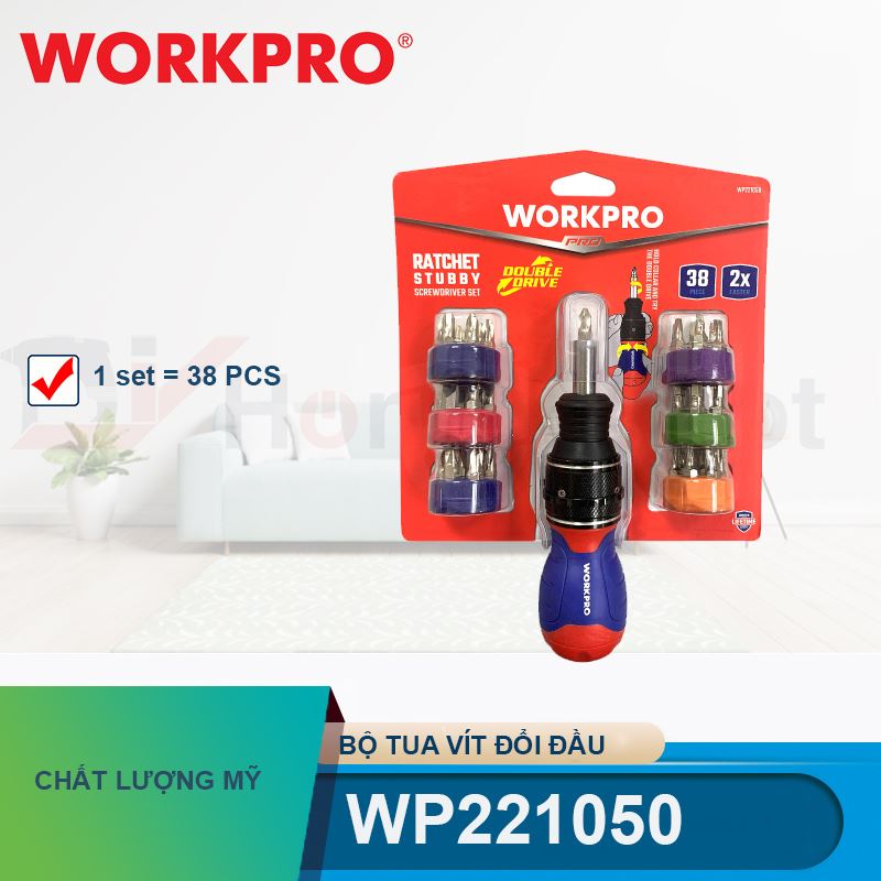 Bộ tua vít đổi đầu (1 set = 38 PCS) Workpro - WP221050