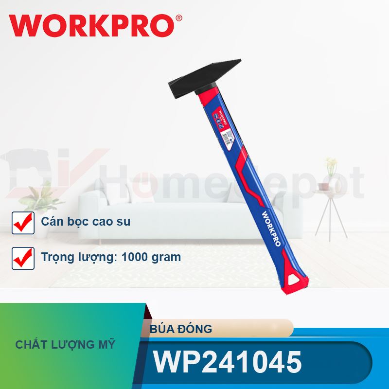 Búa đóng có cán bọc cao su (1000g), Workpro - WP241045