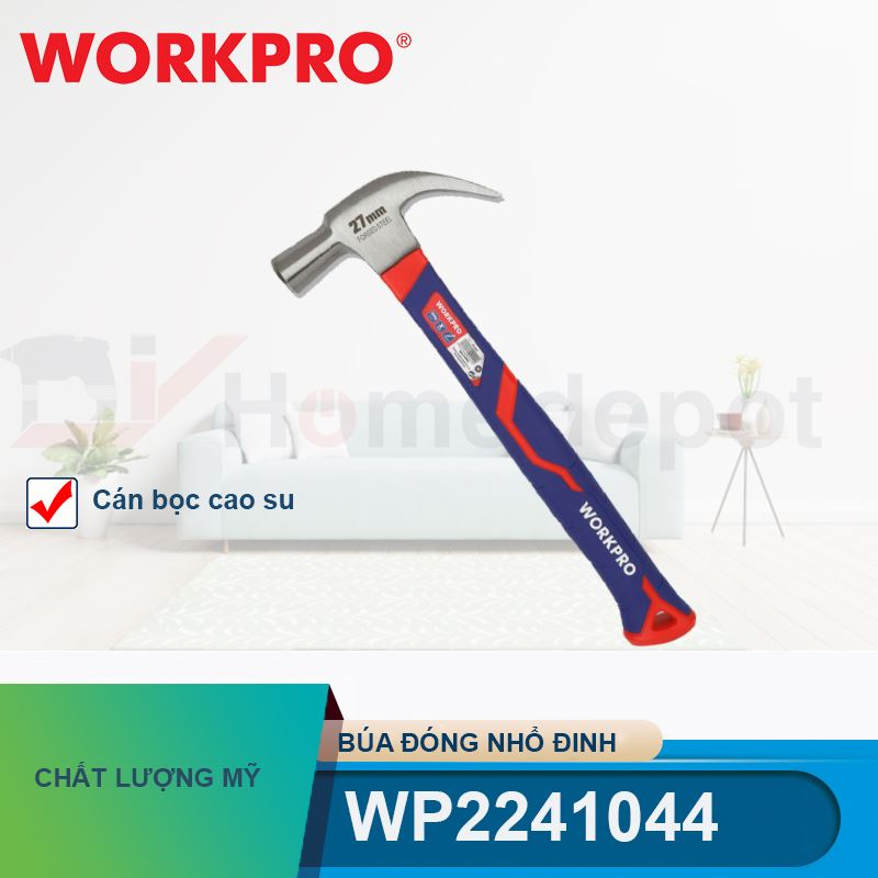 Búa đóng nhổ đinh 27mm, cán bọc cao su Workpro - WP2241044