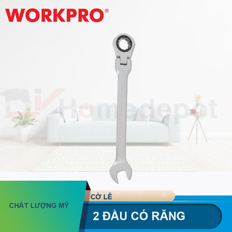 Cờ lê kết hợp 2 đầu, vặn có răng Workpro