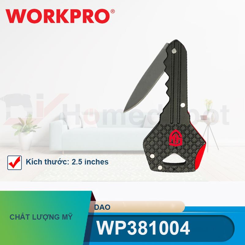 Dao có cán hình chìa khóa, màu đen, kích thước: 2.5 inches Workpro - WP381004