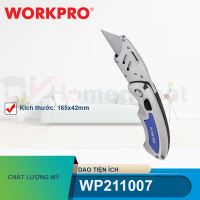 Dao gấp tiện ích có lưỡi cắt gấp gọn, cán cầm bằng thép không gỉ Workpro - WP011010/WP211007