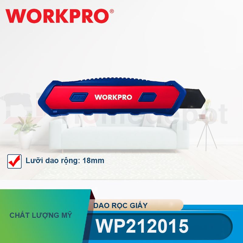 Dao rọc giấy, chiều rộng lưỡi dao 18mm Workpro - WP212015