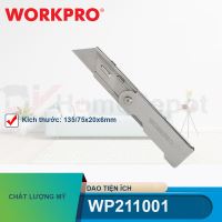 Dao tiện ích có lưỡi cắt gấp gọn, cán cầm bẳng thép không gỉ Workpro WP211001