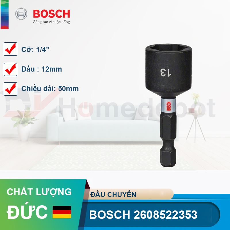 Đầu chuyển Bosch 2608522353 (cỡ 12mm, 50mm)