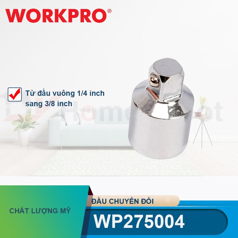 Đầu chuyển đổi từ đầu vuông 1/4 inch sang 3/8 inch Workpro - WP275004