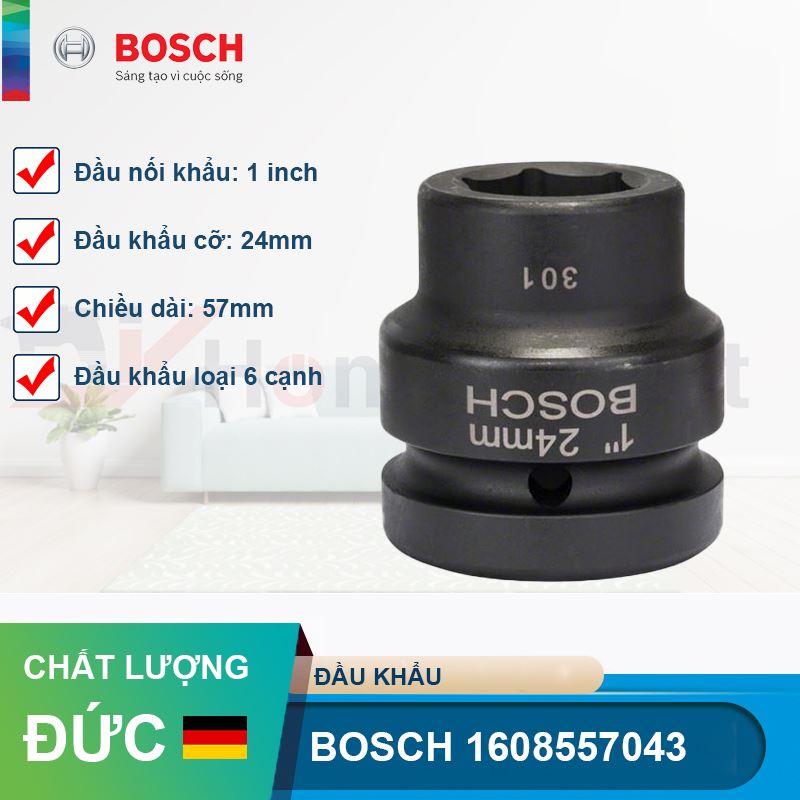 Đầu khẩu Bosch 1 inch 1608557043 (cỡ 24, 57mm)