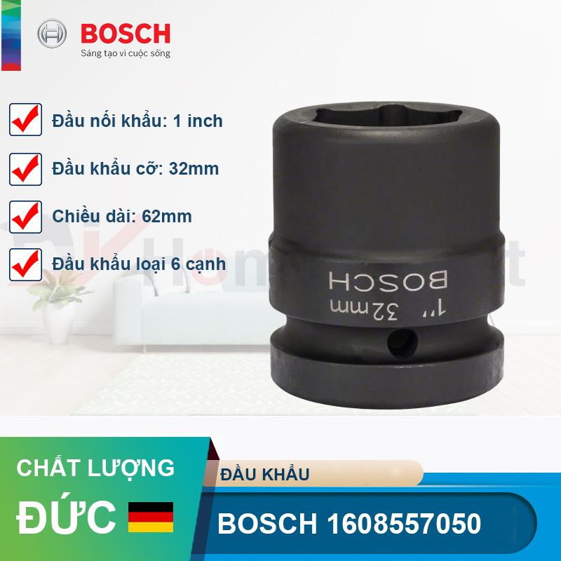 Đầu khẩu Bosch 1 inch 1608557050 (cỡ 32, 62mm)