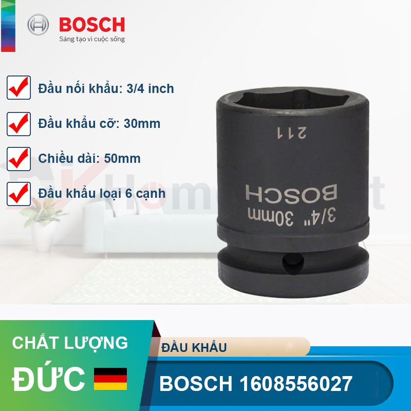 Đầu khẩu Bosch 3/4 inch 1608556027 (cỡ 30, 50mm)