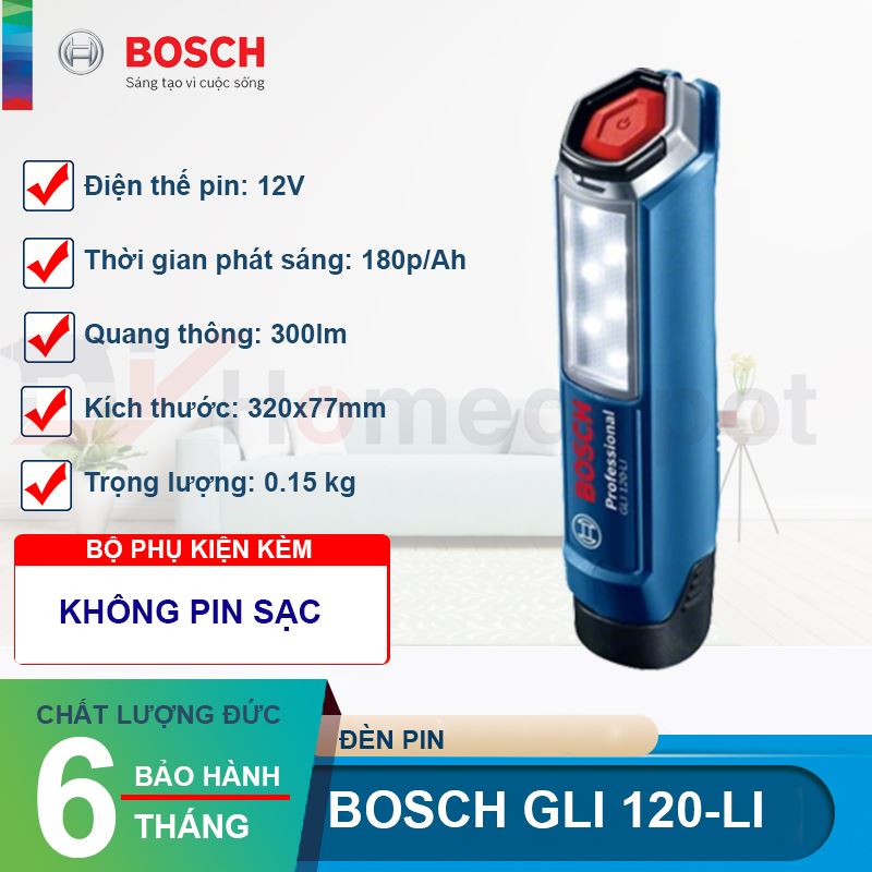 Đèn pin Bosch GLI 120-LI (Solo)