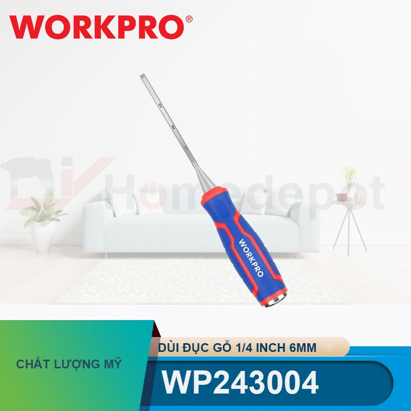 Dùi đục gỗ 1/4 inch 6mm Workpro - WP243004